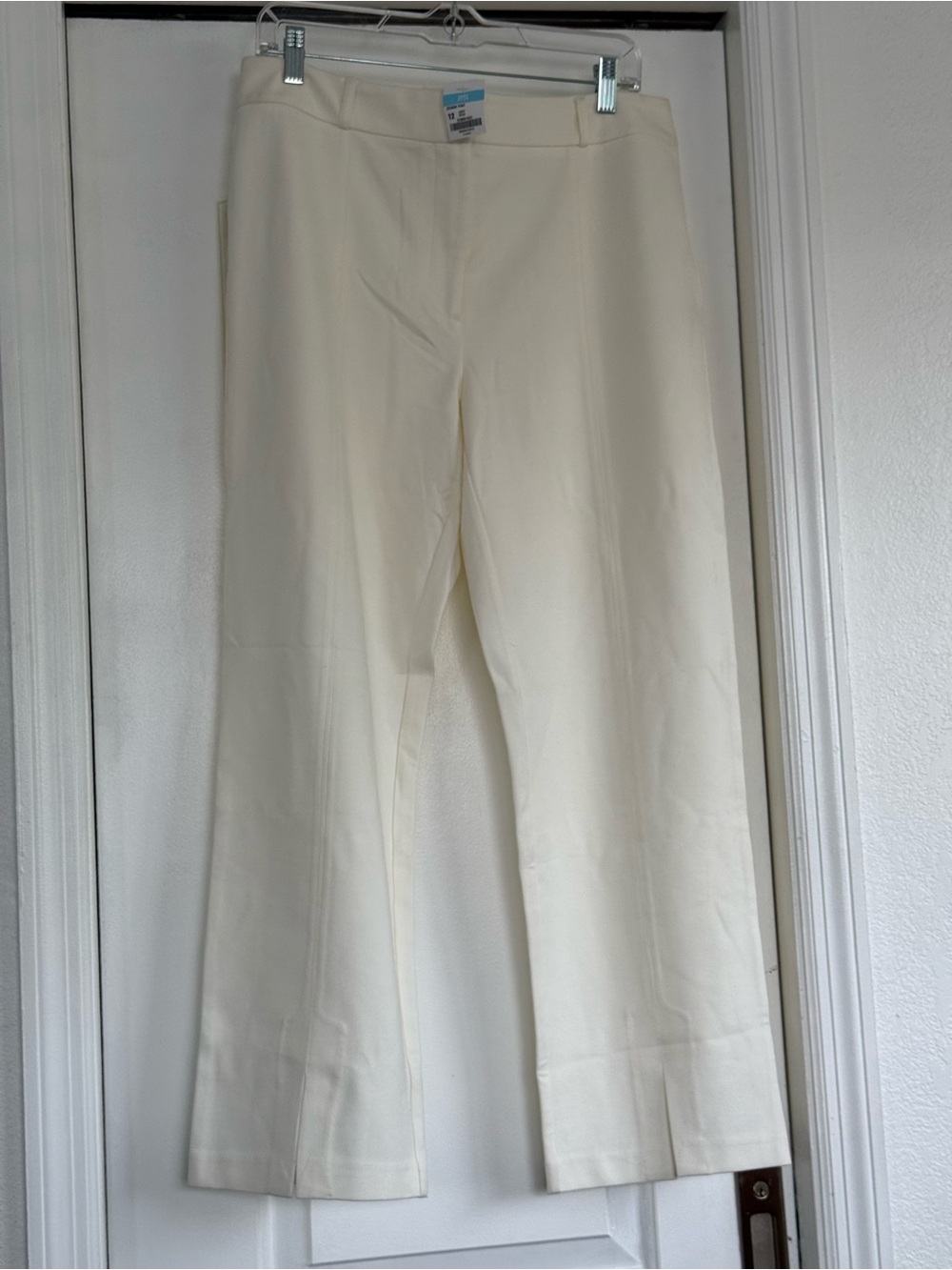 J. McLaughlin Cream Ankle-Length Straight Pants